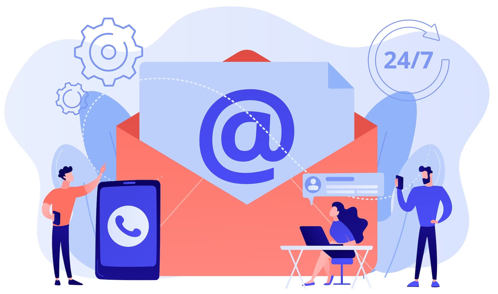 Illustration von Kommunikation und Kundenservice